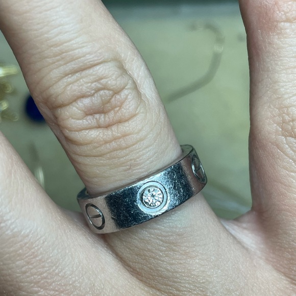 Cartier love ring platinum 1 diamond - Picture 14 of 14